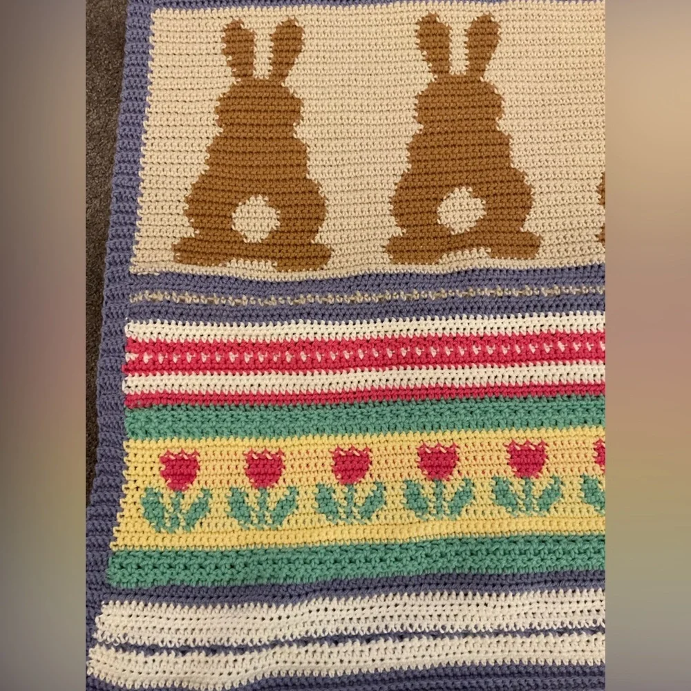 Handmade Crochet Easter Blanket - Picture 6 of 6
